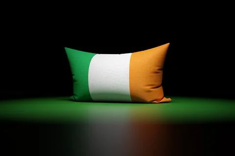 3d illustration of rectangular pillow depicting the national flag of Ireland Stock Illustration
