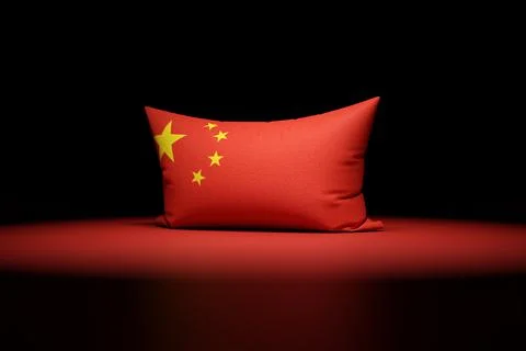 3d illustration of rectangular pillow depicting the national flag of China. u イラスト素材