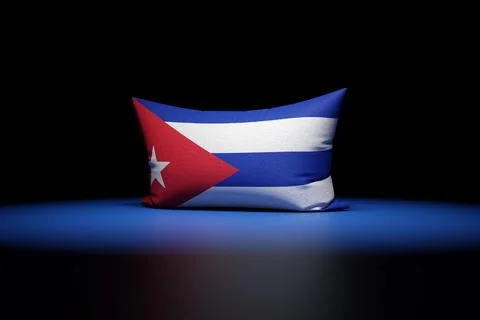 3d illustration of rectangular pillow depicting the national flag of Cuba und Stock Illustration