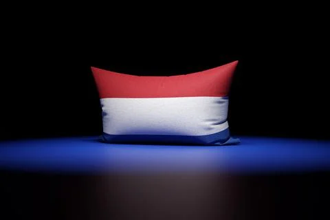 3d illustration of rectangular pillow depicting the national flag of Netherla Stock Illustration