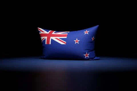 3d illustration of rectangular pillow depicting the national flag of New Zeal Stock Illustration