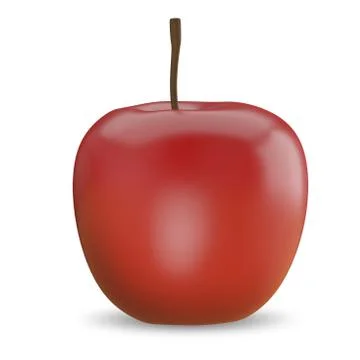 3D Illustration of a Red Apple Stock Illustration