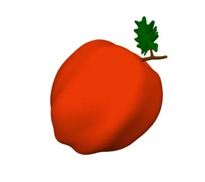 3D illustration of a red apple on a white background. Stock Illustration