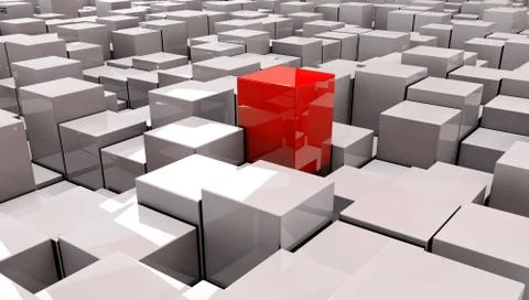 3d Illustration of red cube on backround Stock Illustration