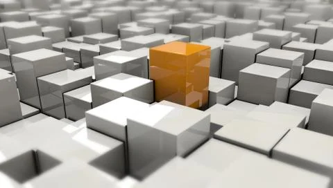 3d Illustration of red cube on backround Stock Illustration