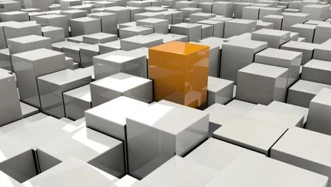 3d Illustration of red cube on backround Stock Illustration