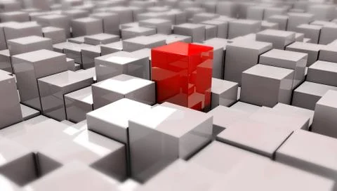 3d Illustration of red cube on backround Stock Illustration
