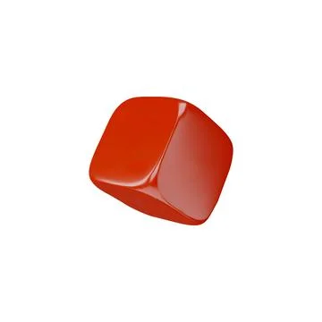 3D illustration of a red cube from different angles with blank sides. Stock Illustration