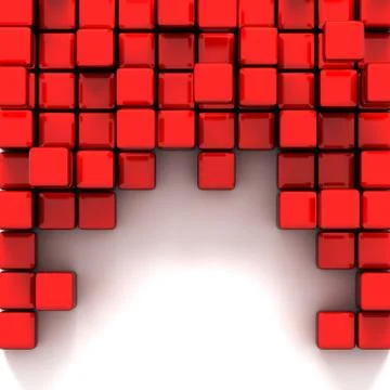 3d illustration of red cubes Stock Illustration