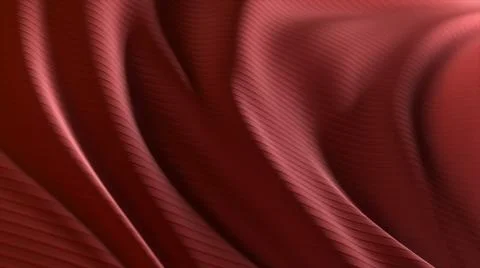 3d illustration of a red developing fabric with stripes. Elegant and luxuriou Ilustração Stock