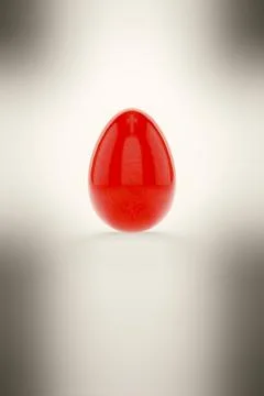 3d illustration of a red easter egg on white background 스톡 일러스트
