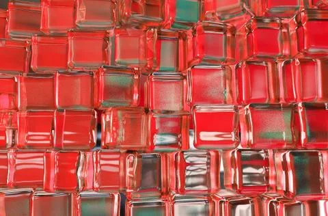 3d illustration of red ice surface with window and light reflexion background Stock Illustration
