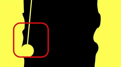 3d illustration - red rectangle on minimal style yellow background compositio Stock Illustration