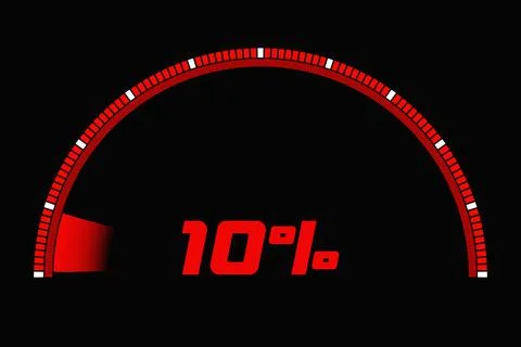 3d illustration red round control panel icon. High risk concept. Credit ratin Stock Illustration
