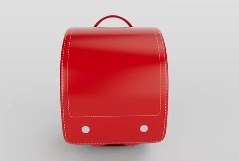 3d illustration red school backpack Isolated on White Background Illustrazione stock
