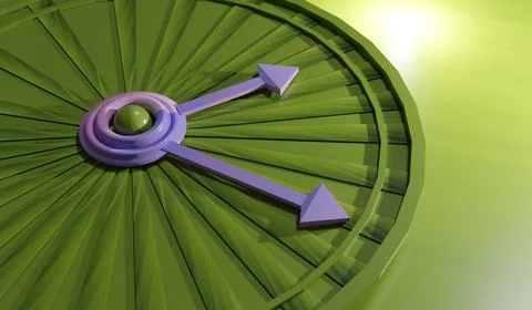 3d illustration render abstract modern background of a green clock. Illustrazione stock