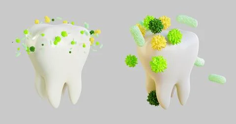 3d illustration render attack of bacteria, dirt Stock Illustration