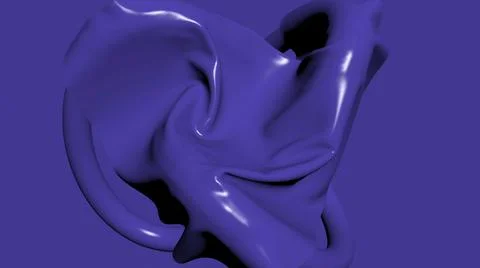 3D illustration - render of blue fabric falling down and cover mysterious obj Illustrazione stock