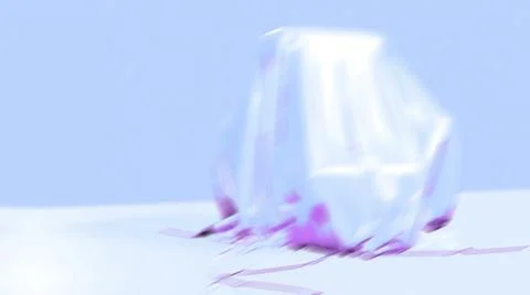 3D illustration - render of blue fabric falling down and cover mysterious obj Illustrazione stock