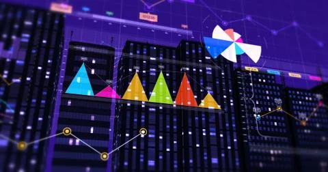 3D Illustration Render Of Business Graphs And Charts. Financial Concept Illustrazione stock
