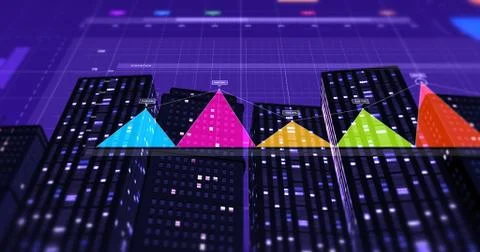 3D Illustration Render Of Business Graphs And Charts. Financial Concept Illustrazione stock