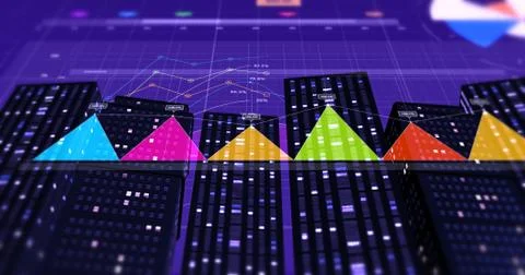 3D Illustration Render Of Business Graphs And Charts. Financial Concept Illustrazione stock