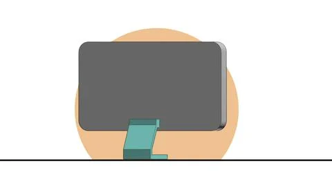 3D illustration - render of computer in flat cartoon style Illustrazione stock