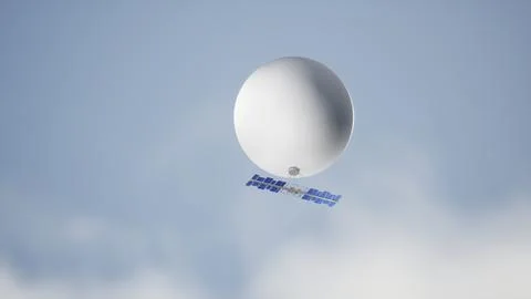 3d illustration render of concept spy balloon military equipment with camera on  Stock Photos