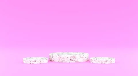 3d illustration render marble texture podium with purple background Illustrazione stock