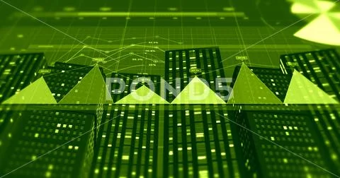 3D Illustration Render Stock Market Business Data Visualization. Stock Illustration