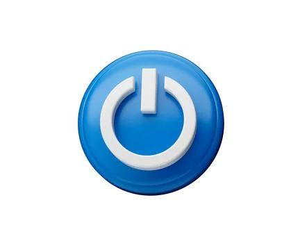 3d illustration render turn off or on icon or button isolated on white backgroun Stock Illustration