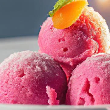 3d illustration rendering of ice creams of different colors and flavors decor Stock Photos