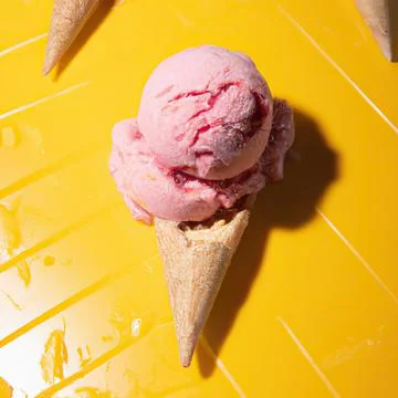 3d illustration rendering of ice creams of different colors and flavors decor Stock Photos
