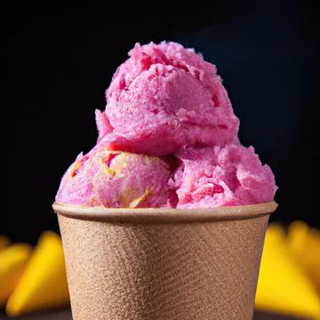 3d illustration rendering of ice creams of different colors and flavors decor Stock-Fotos