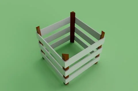 3d illustration rendering minimal Compost Bin on Sea Green background. Stock Illustration
