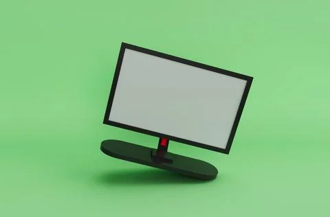 3d illustration rendering minimal computer monitor on Gossip background. Ilustración de archivo
