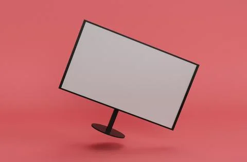 3d illustration rendering minimal computer monitor on Roman background. Illustrazione stock