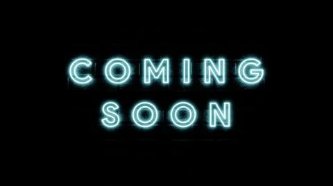3d illustration rendering text coming soon with effect light blue color in wall Ilustração Stock