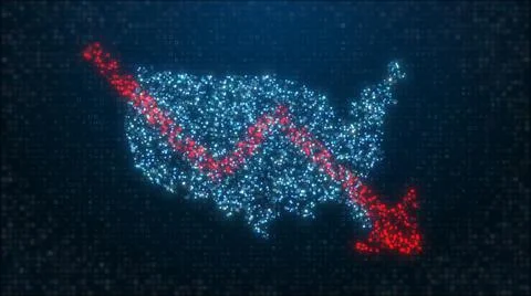 3D illustration rendering of United States or USA loan interest rate  Stock Illustration