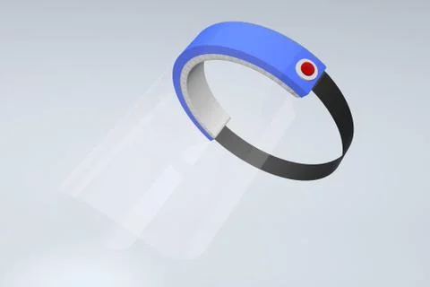 3D illustration representation of face shield in render. Illustrazione stock