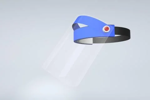 3D illustration representation of face shield in render. Stock Illustration