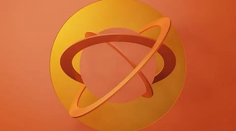 3D Illustration of rings surrounding a circle. Stock Illustration