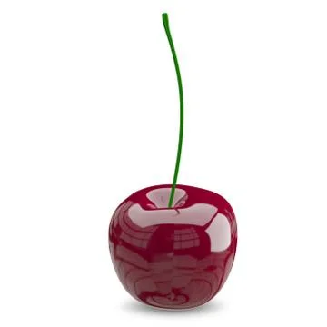 3D Illustration of a Ripe Cherry Stock Illustration