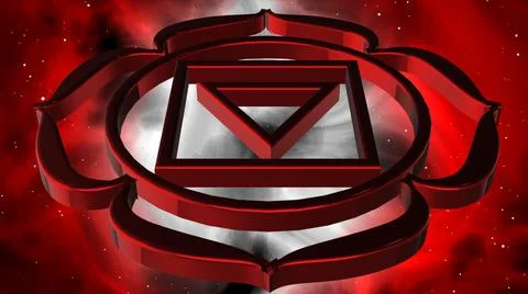 3D Illustration Root Chakra Symbol Stock Illustration