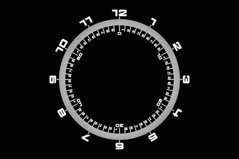 3d illustration  of     round clock, stopwatch on a black    background. Stop Stock Illustration