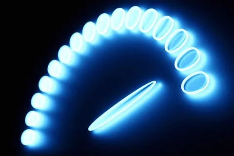3d illustration   round control panel icon. High risk concept on measuring in Stock Illustration