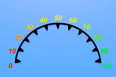 3d illustration round control panel icon.  Risk concept on  spedometer. Credi Stock Illustration