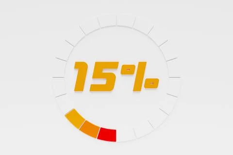 3d illustration round control panel icon. High risk concept on  spedometer. C Illustration