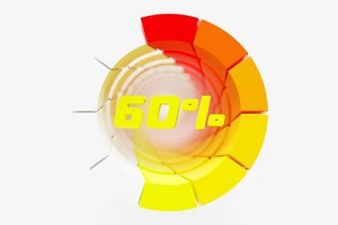 3d illustration round control panel icon. Normal  risk concept on  spedometer Stock Illustration