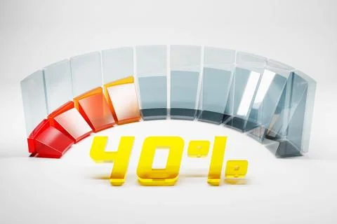 3d illustration round control panel icon. High risk concept on  spedometer. C Stock Illustration